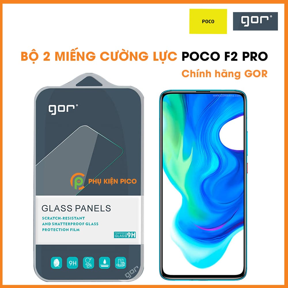 Cường lực POCO F2 Pro chính hãng Gor trong suốt bộ 2 chiếc
