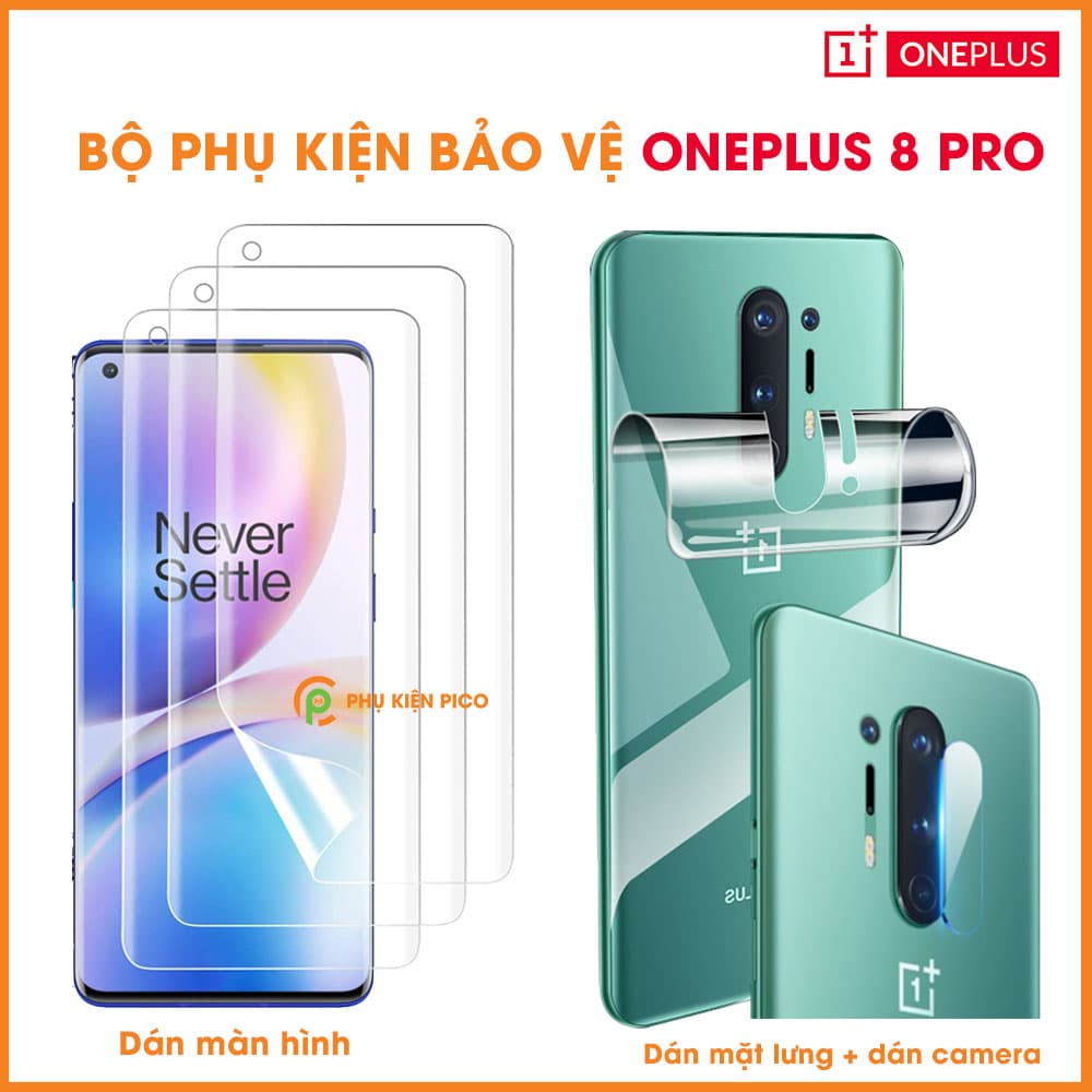 Dán màn hình Oneplus 8 Pro và dán lưng Oneplus 8 Pro và dán camera Oneplus 8 Pro full bộ bảo vệ cao cấp – Combo3