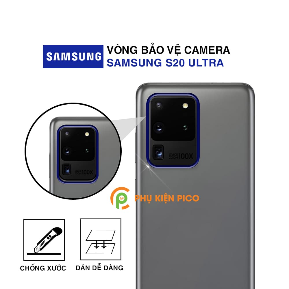 Vòng bảo vệ camera Samsung S20 Ultra kim loại chống xước - Ốp viền camera Samsung Galaxy S20 Ultra