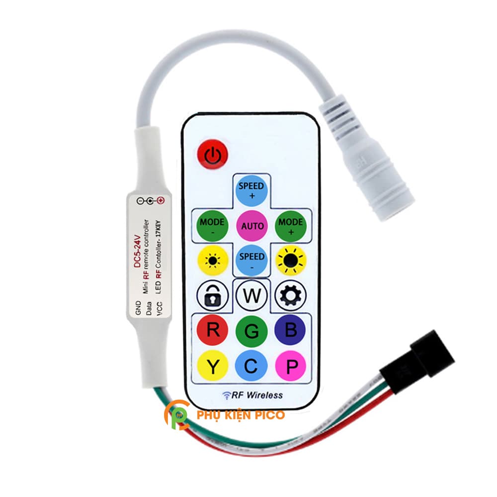 Bộ điều khiển đèn 5v ARGB 3 Pin không dây (RGB Led Controller) chỉnh màu cho quạt Addressable RGB - 5