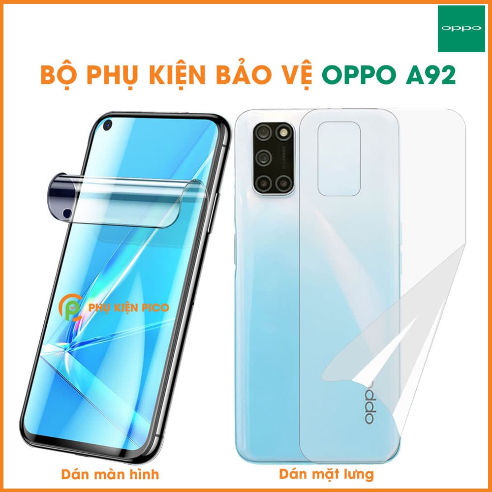 Dán màn hình Oppo A92 và dán lưng Oppo A92 full bộ bảo vệ cao cấp – Combo2