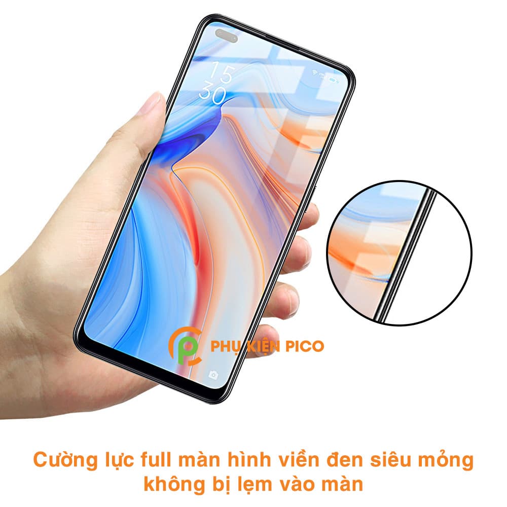 Kính cường lực Reno 4 full màn hình viền đen siêu mỏng - 4