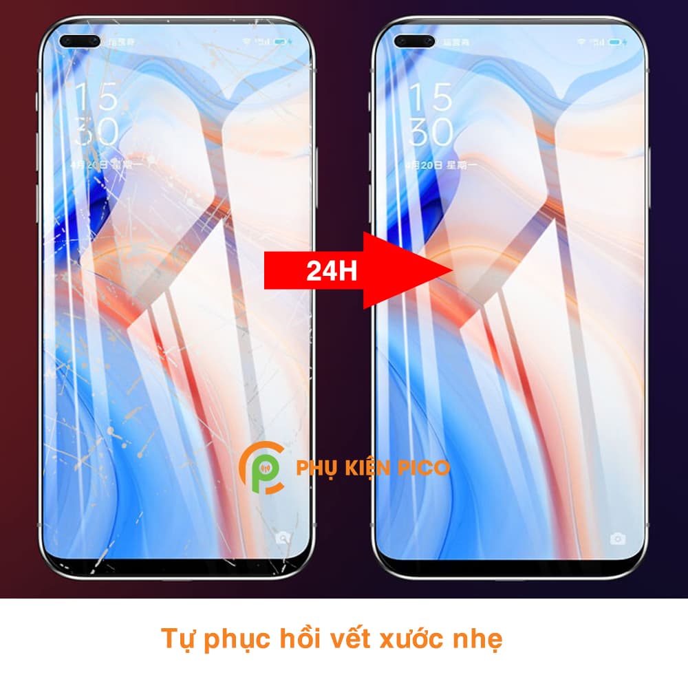Dán màn hình Reno 4 full màn dẻo trong suốt PPF tự phục hồi vết xước - 4