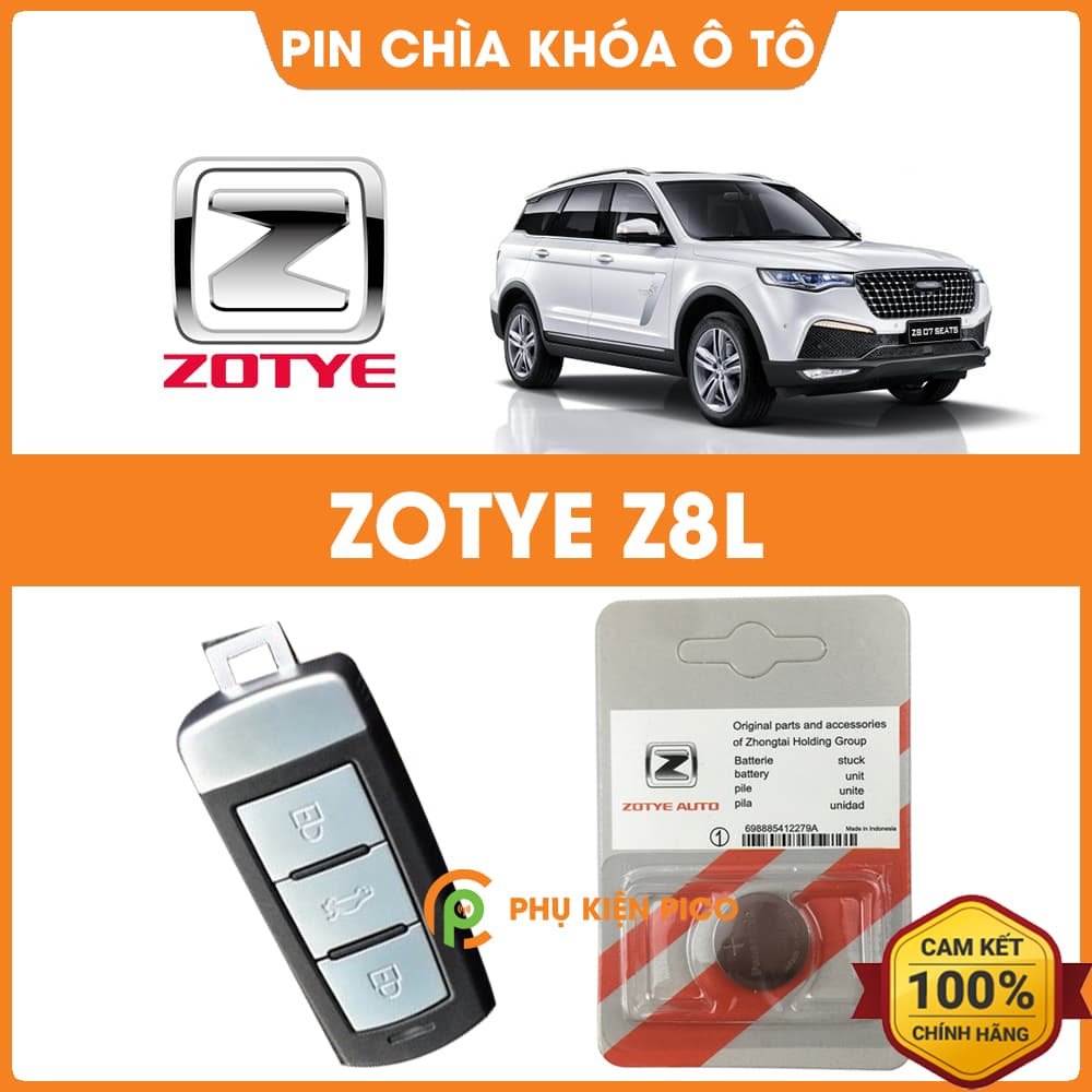 Pin chìa khóa ô tô Zotye Z8l chính hãng Zotye sản xuất tại Indonesia 3V Panasonic