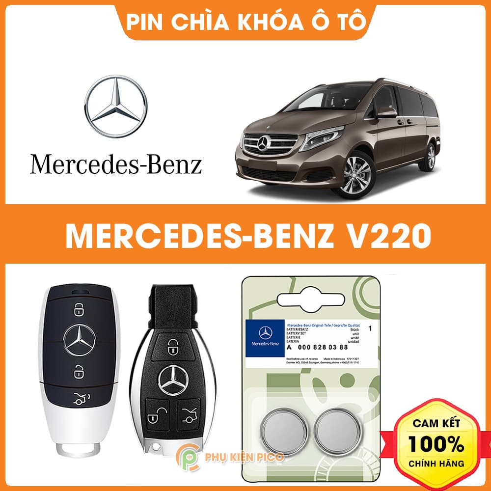 Pin chìa khóa ô tô Mercedes V220 chính hãng Mercedes sản xuất tại Indonesia 3V Panasonic