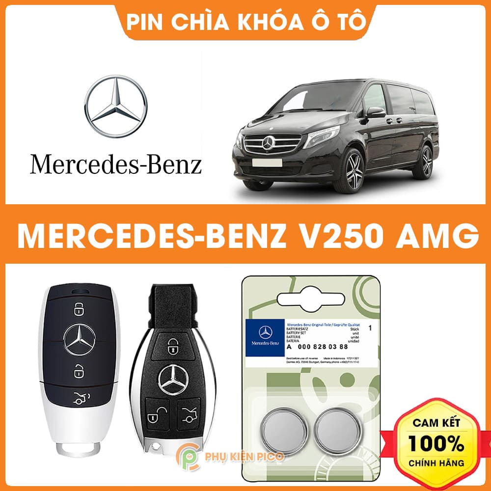 Pin chìa khóa ô tô Mercedes V250 AMG chính hãng Mercedes sản xuất tại Indonesia 3V Panasonic