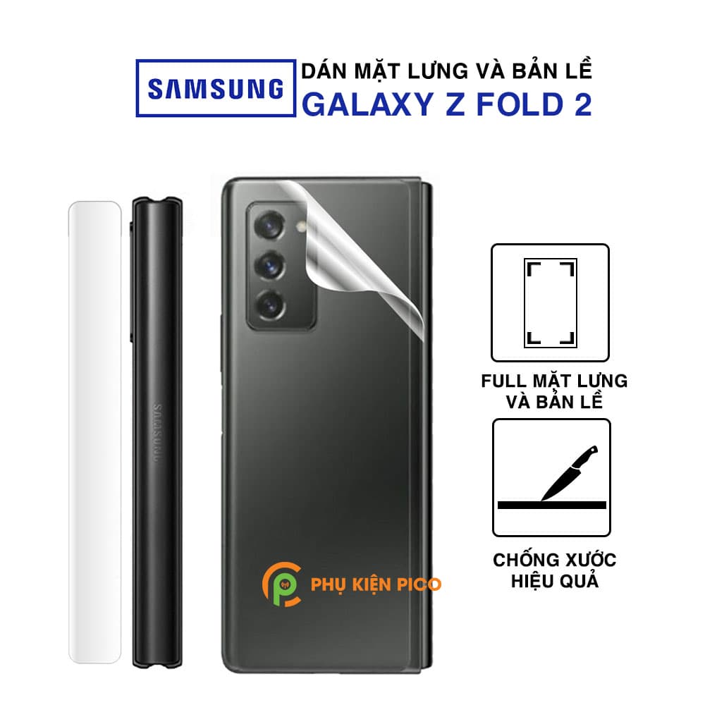 Dán mặt lưng và bản lề Samsung Galaxy Z Fold 2 PPF cao cấp dẻo trong suốt