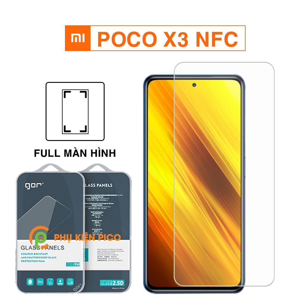 Kính cường lực Poco X3 NFC full màn hình chính hãng Gor