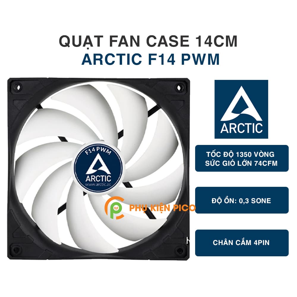 Quạt tản nhiệt case máy tính Arctic F14 PWM - Quạt Fan Case 14cm