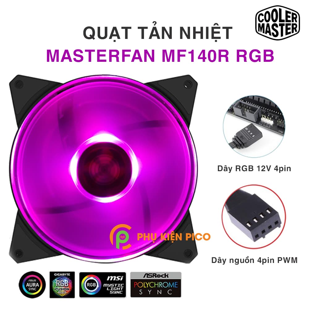 Quạt tản nhiệt case máy tính Cooler Master MasterFan MF140R RGB