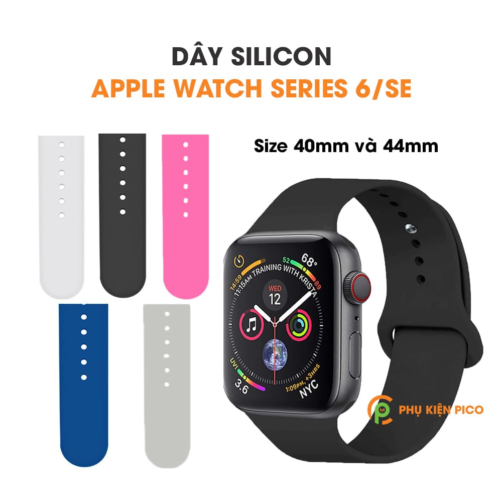 Dây Apple Watch Series 6 / Apple Watch SE bản 40/44mm dây silicon nhiều màu