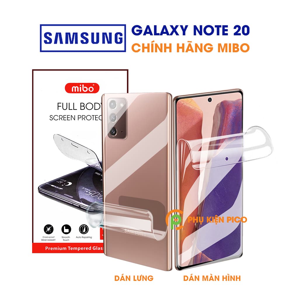 Dán màn hình và Dán lưng Samsung Galaxy Note 20 chính hãng Mibo PPF cao cấp dẻo trong suốt – Combo 2