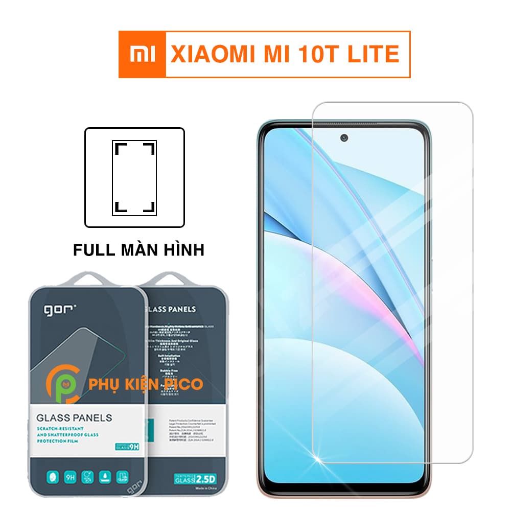 Kính cường lực Xiaomi Mi 10T Lite full màn hình chính hãng Gor dùng chung với mọi loại ốp lưng