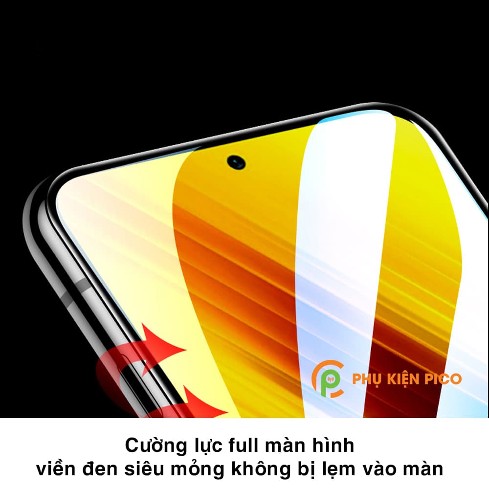 Kính cường lực Poco X3 NFC full màn hình viền đen siêu mỏng 3D Monqiqi – Dán màn hình Xiaomi Poco X3 NFC - 3