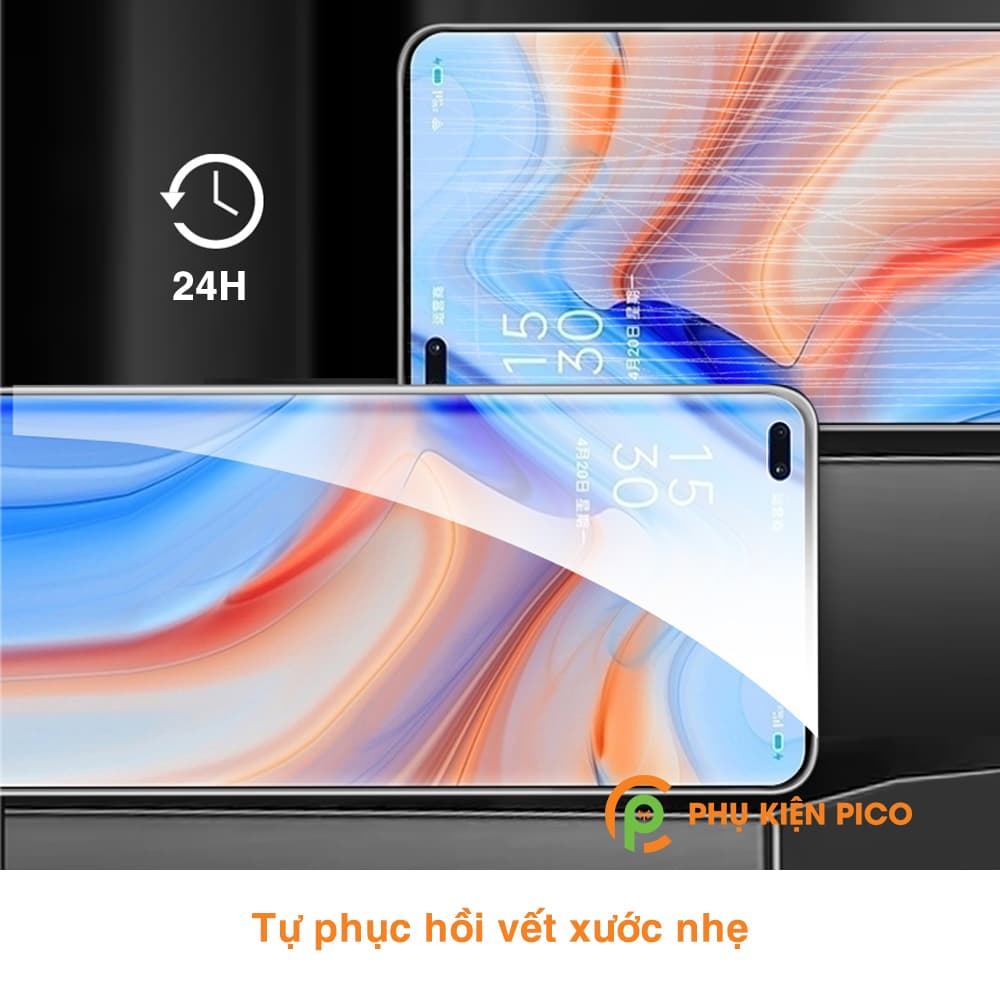 Dán màn hình Reno 4 full màn hình chống bám vân tay PPF dẻo vân mờ - 3