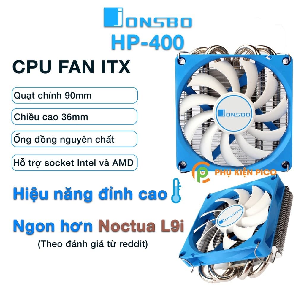 Tản nhiệt CPU topdown Jonsbo HP400 - Quạt tản nhiệt CPU ITX Jonsbo HP400 chính hãng
