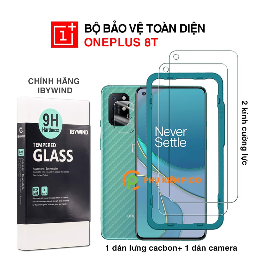 Cường lực Oneplus 8T, Dán lưng vân carbon 3D và Dán camera chính hãng IBYWIND – Bộ dán màn hình Oneplus 8T