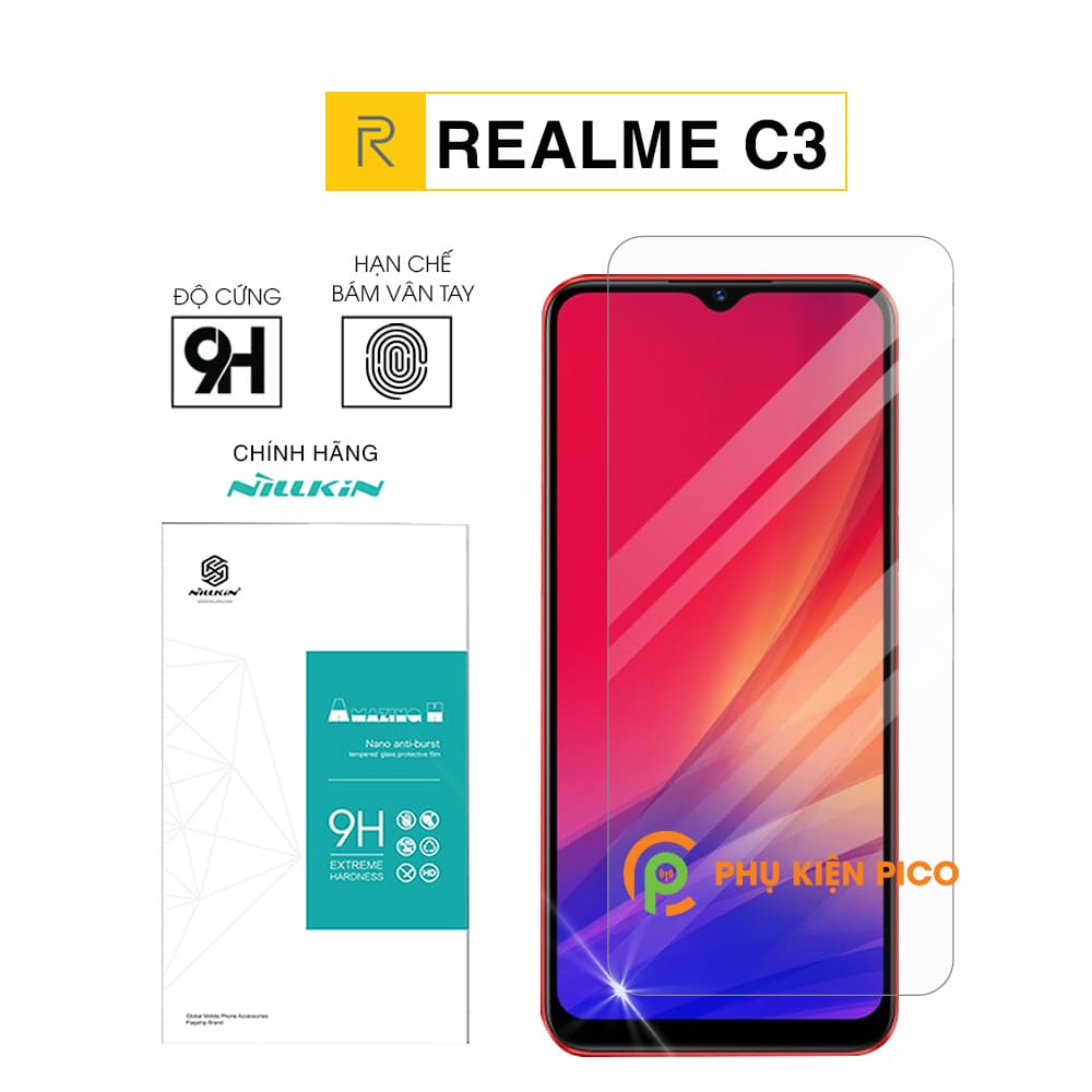 Kính cường lực Realme C3 chính hãng Nillkin Amazing H chống trầy xước – Dán màn hình Realme C3