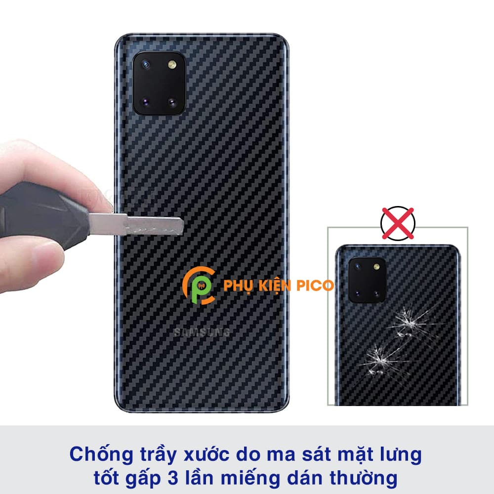 Dán lưng Samsung Galaxy Note 10 Lite vân Carbon 3D tản nhiệt tốt - 5