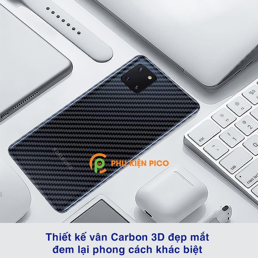Dán lưng Samsung Galaxy Note 10 Lite vân Carbon 3D tản nhiệt tốt - 3