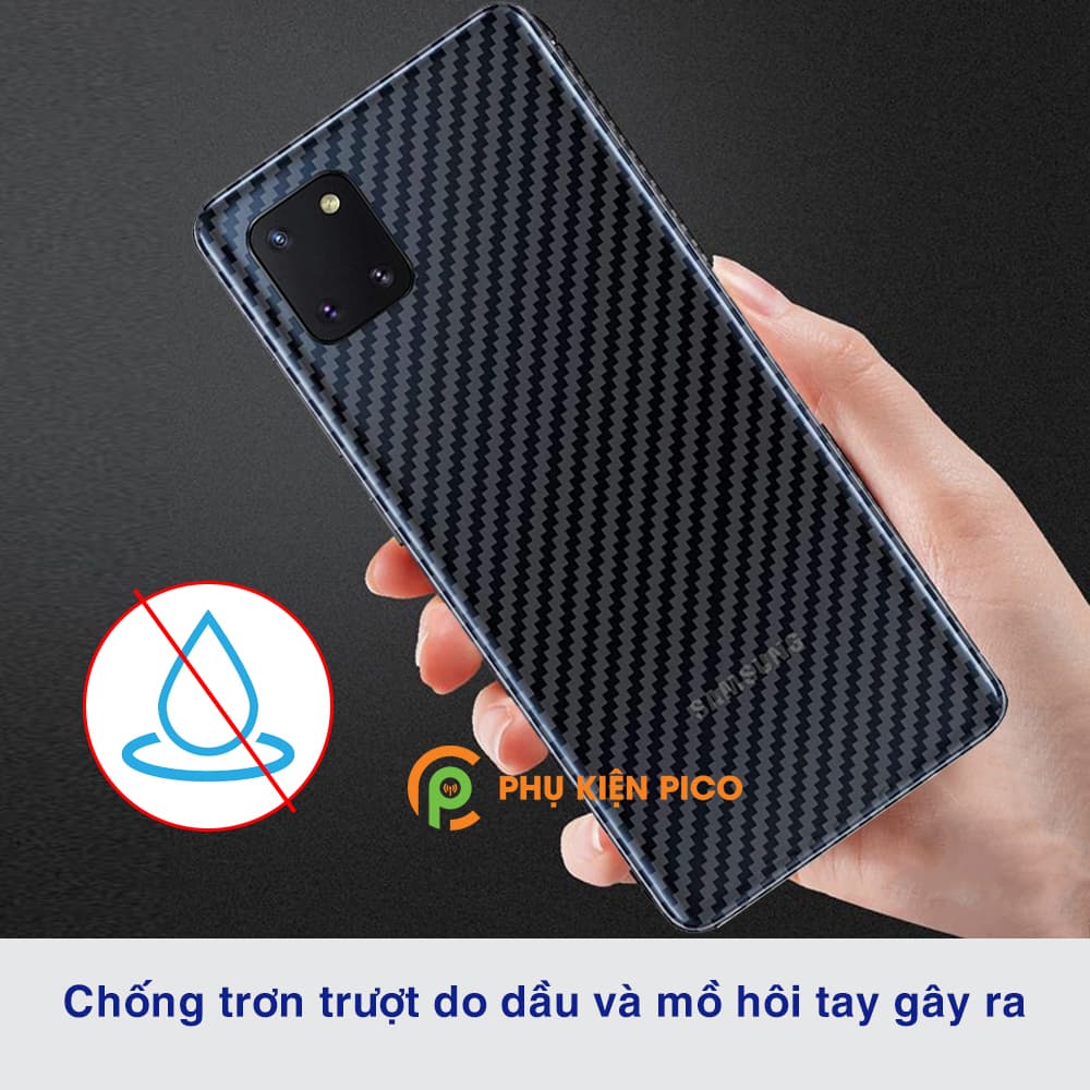 Dán lưng Samsung Galaxy Note 10 Lite vân Carbon 3D tản nhiệt tốt - 2