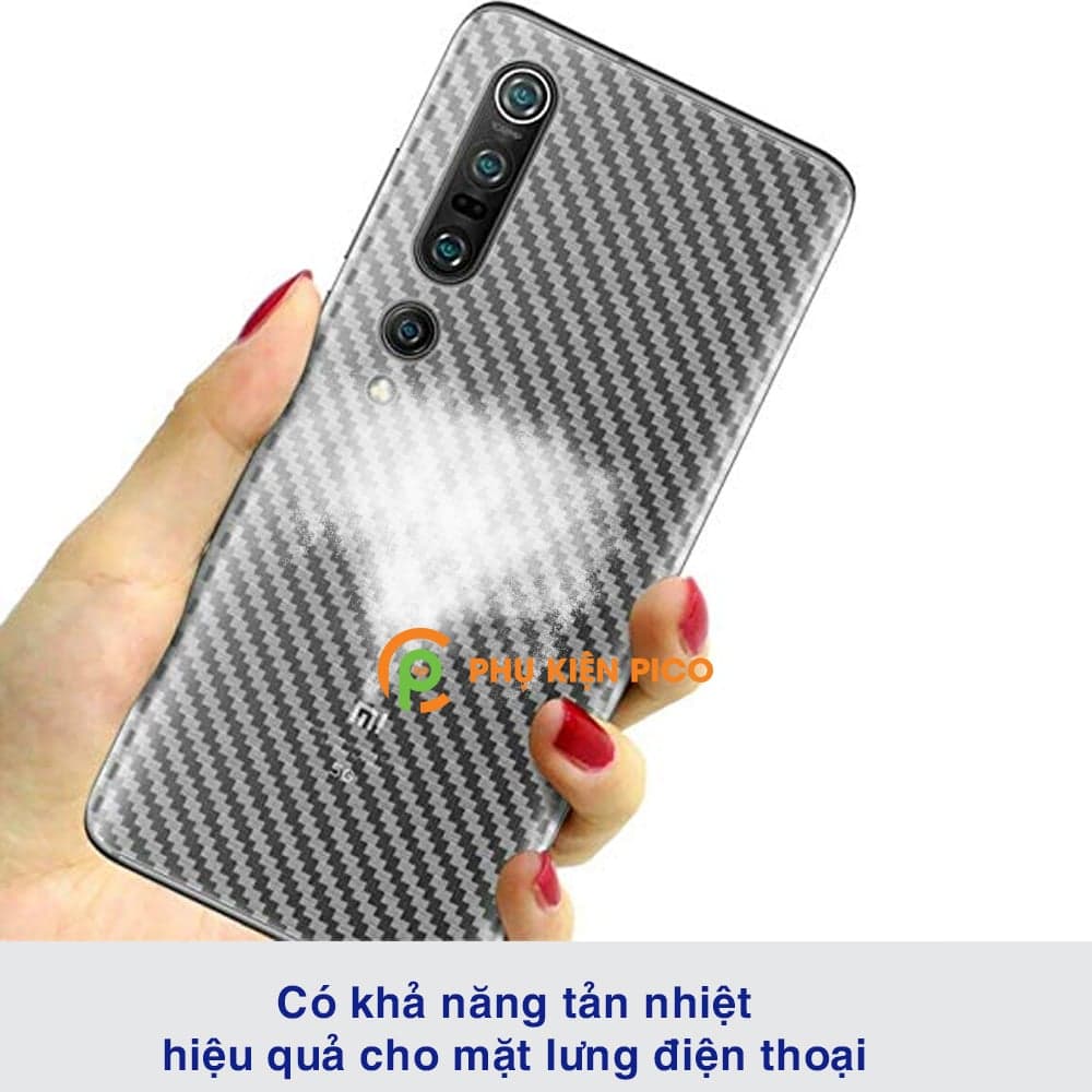 Dán lưng Mi 10 vân Carbon 3D tản nhiệt tốt – Dán lưng vân Carbon Xiaomi Mi 10 - 6