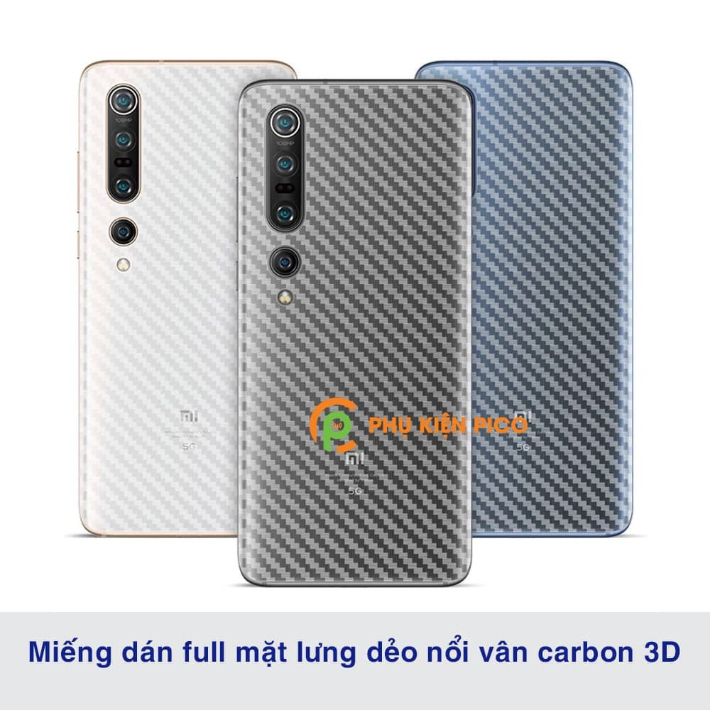 Dán lưng Mi 10 vân Carbon 3D tản nhiệt tốt – Dán lưng vân Carbon Xiaomi Mi 10 - 5