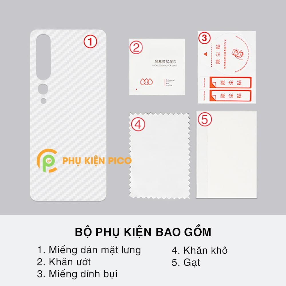 Dán lưng Mi 10 vân Carbon 3D tản nhiệt tốt – Dán lưng vân Carbon Xiaomi Mi 10 - 7