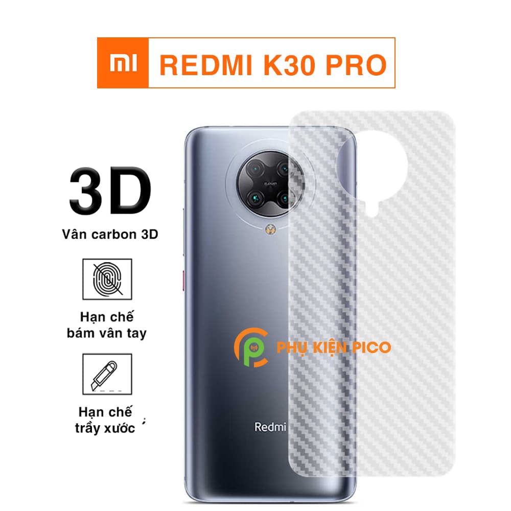 Dán lưng Redmi K30 Pro vân Carbon 3D tản nhiệt tốt – Dán lưng vân Carbon Xiaomi Redmi K30 Pro