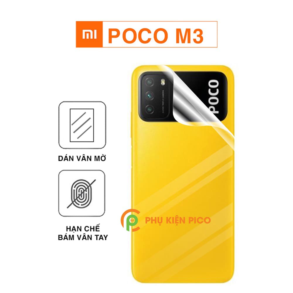 Dán lưng Poco M3 vân mờ chống vân tay cao cấp chống bám vân tay – Dán lưng Xiaomi Poco M3