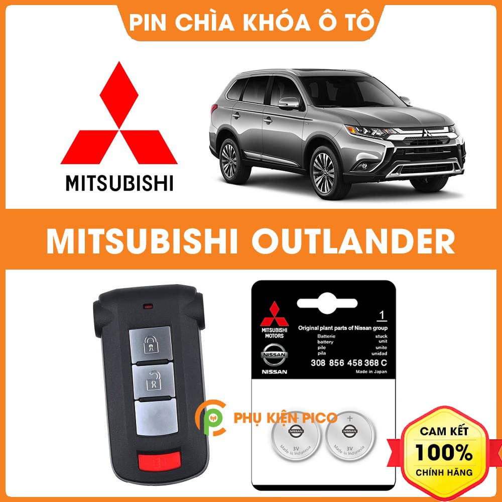 Pin chìa khóa ô tô Mitsubishi Outlander chính hãng Mitsubishi sản xuất tại Indonesia 3V Panasonic