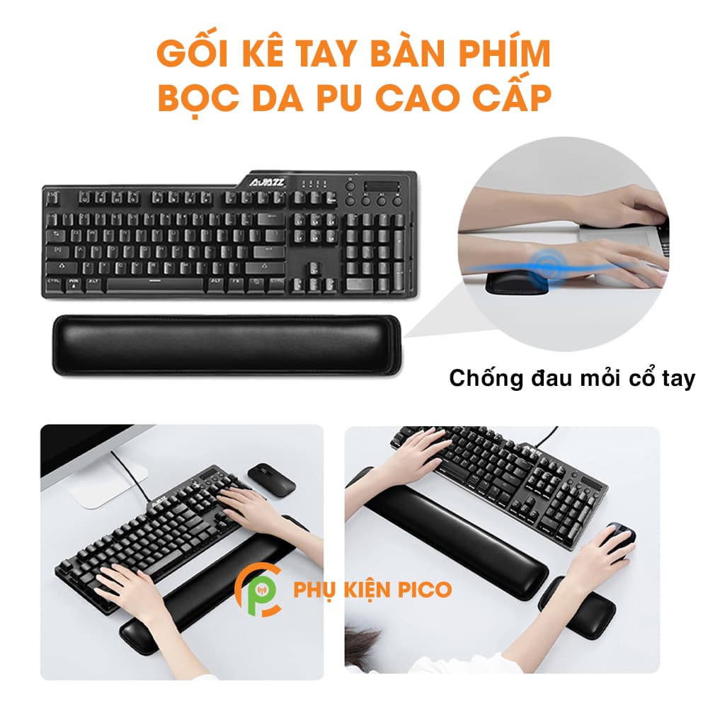 Kê tay bàn phím bọc da PU cao cấp chống đau mỏi cổ tay – Đệm kê tay cho bàn phím cơ