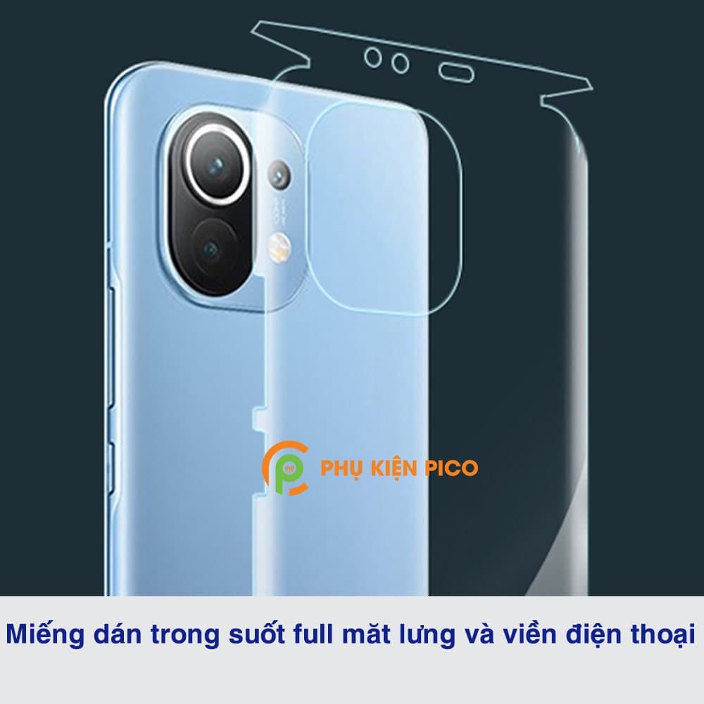 Dán lưng Xiaomi Mi 11 full viền dẻo trong suốt PPF tự phục hồi vết xước - 6