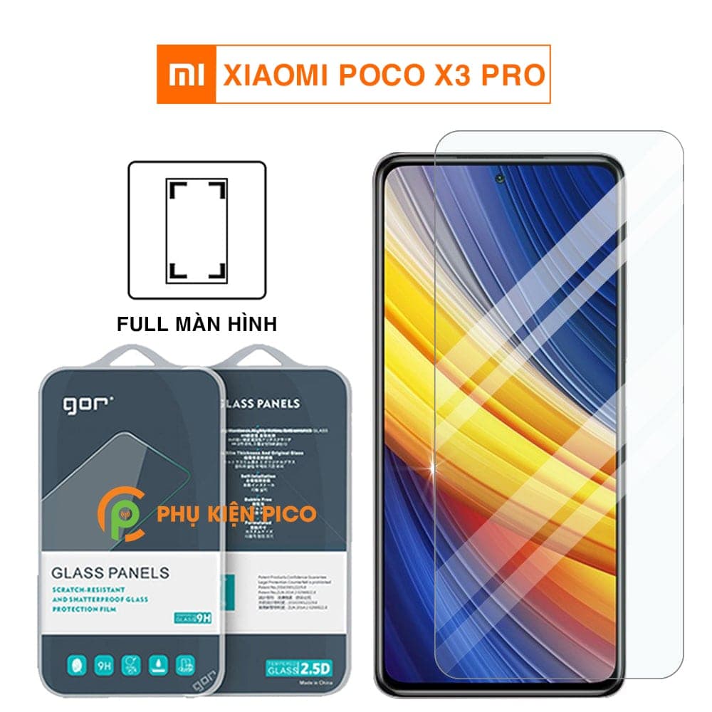 Kính cường lực Xiaomi Poco X3 Pro full màn hình chính hãng Gor
