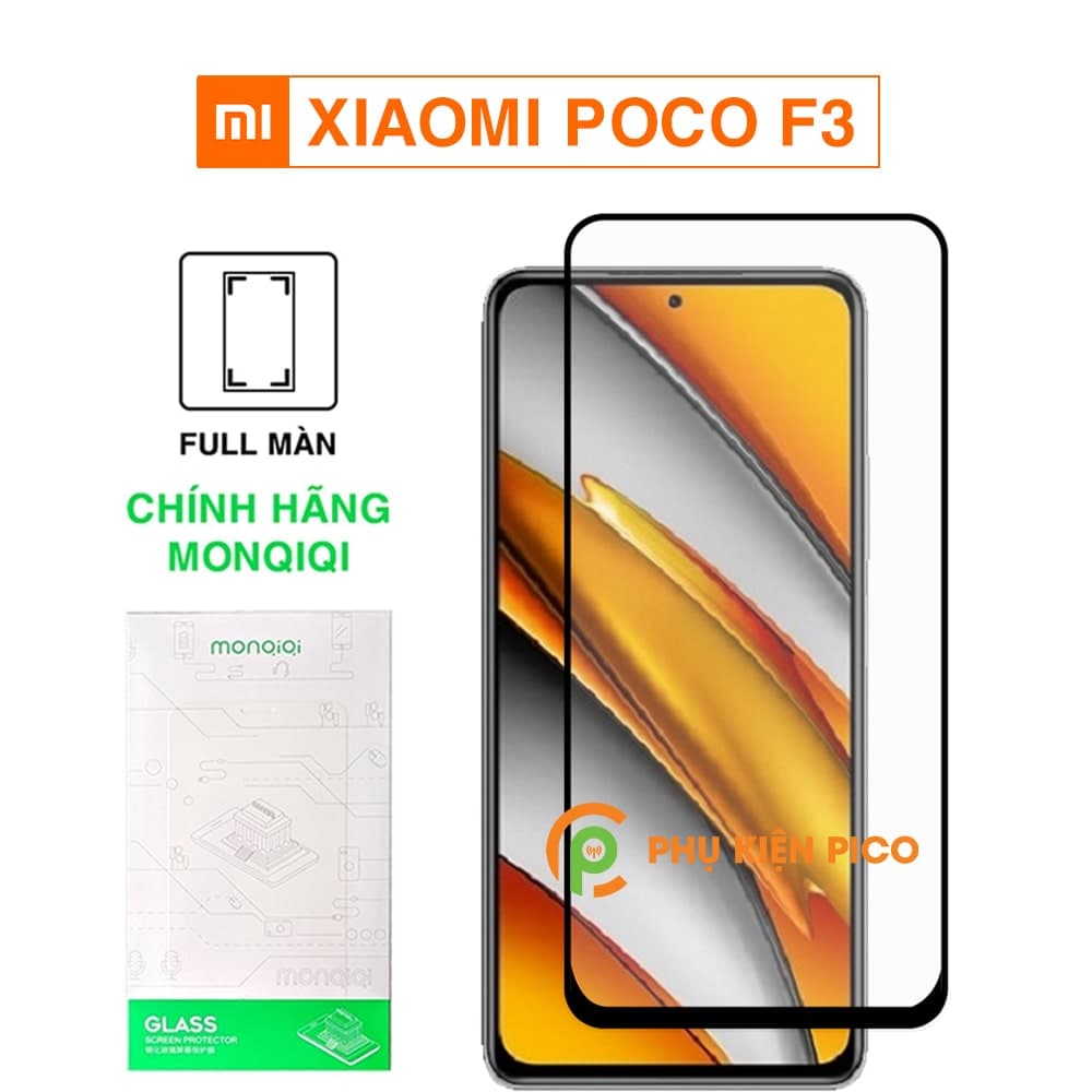 Cường lực Xiaomi Poco F3 full màn hình viền đen siêu mỏng Monqiqi
