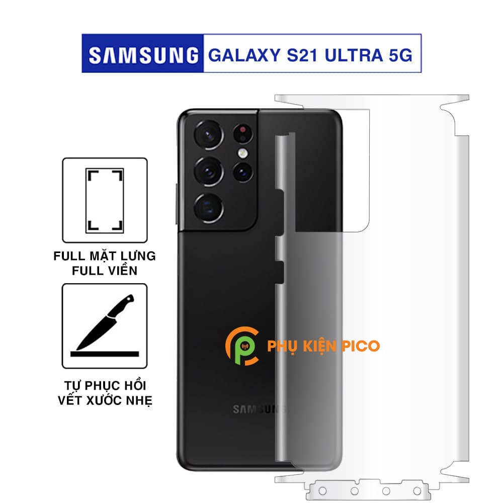 Dán lưng Samsung Galaxy S21 Ultra 5G full viền dẻo trong suốt