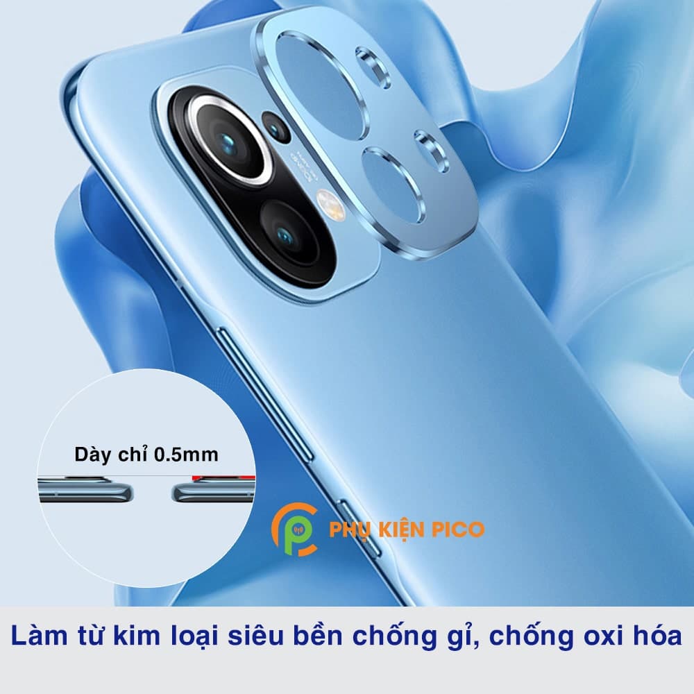 Dán camera Xiaomi Mi 11 khung kim loại bảo vệ an toàn camera sau - 6