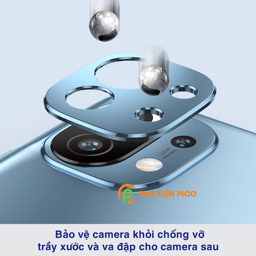 Dán camera Xiaomi Mi 11 khung kim loại bảo vệ an toàn camera sau - 5