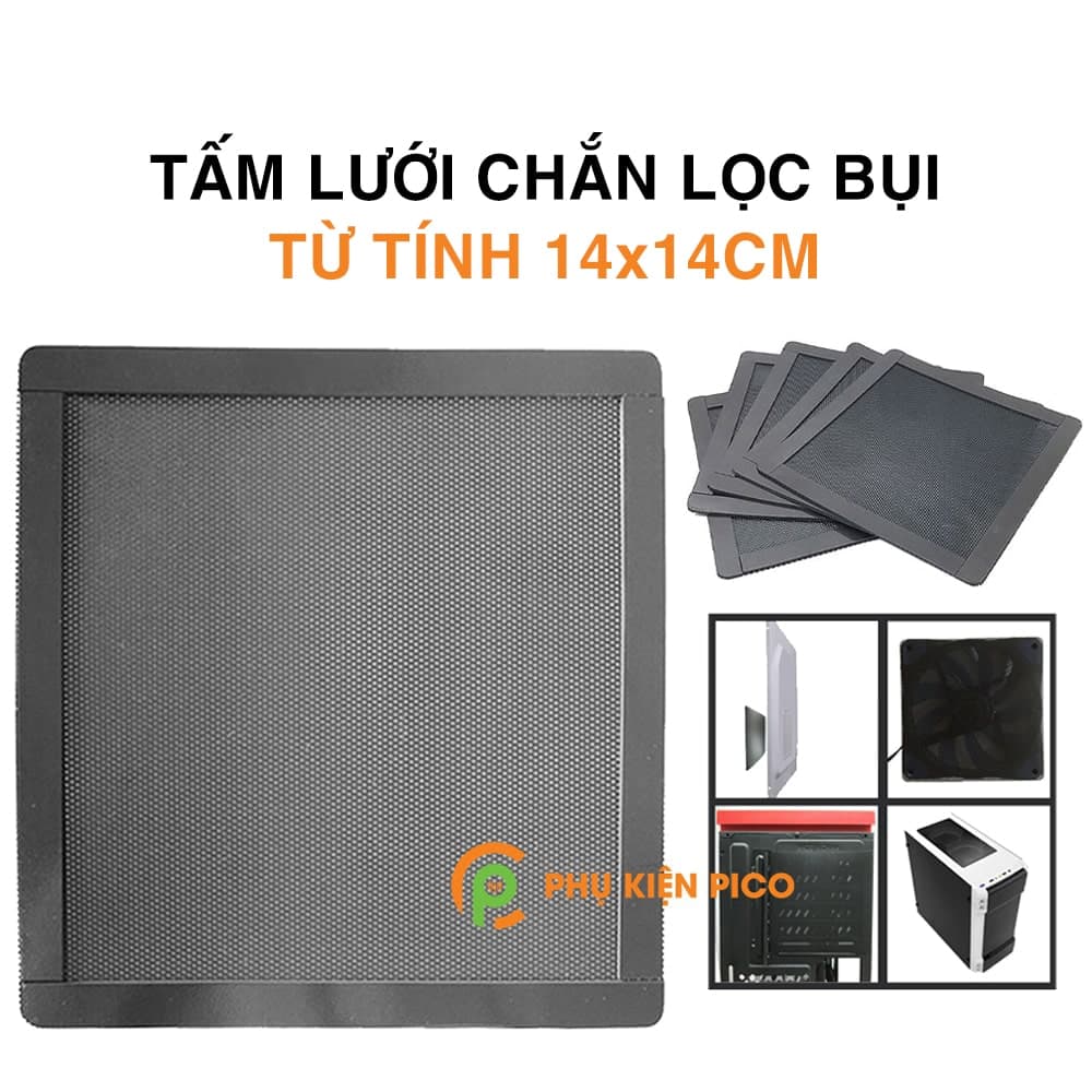 Tấm lưới chắn lọc bụi từ tính quạt máy tính kích thước 14x14cm