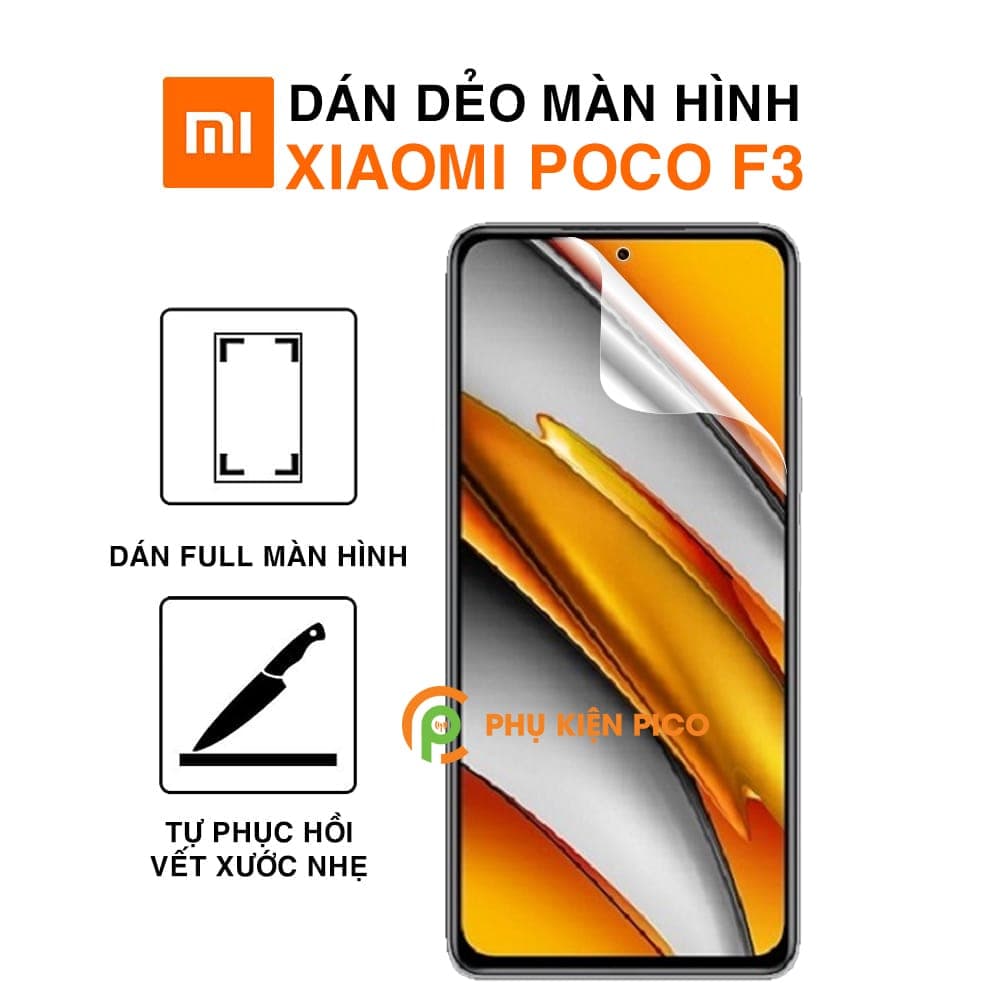Dán màn hình Xiaomi Poco F3 full màn dẻo trong suốt