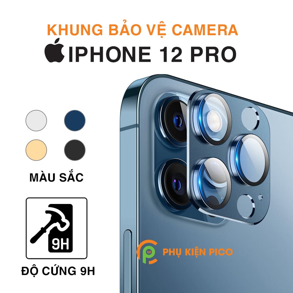Khung nhôm bảo vệ camera Iphone 12 Pro kèm kính cường lực