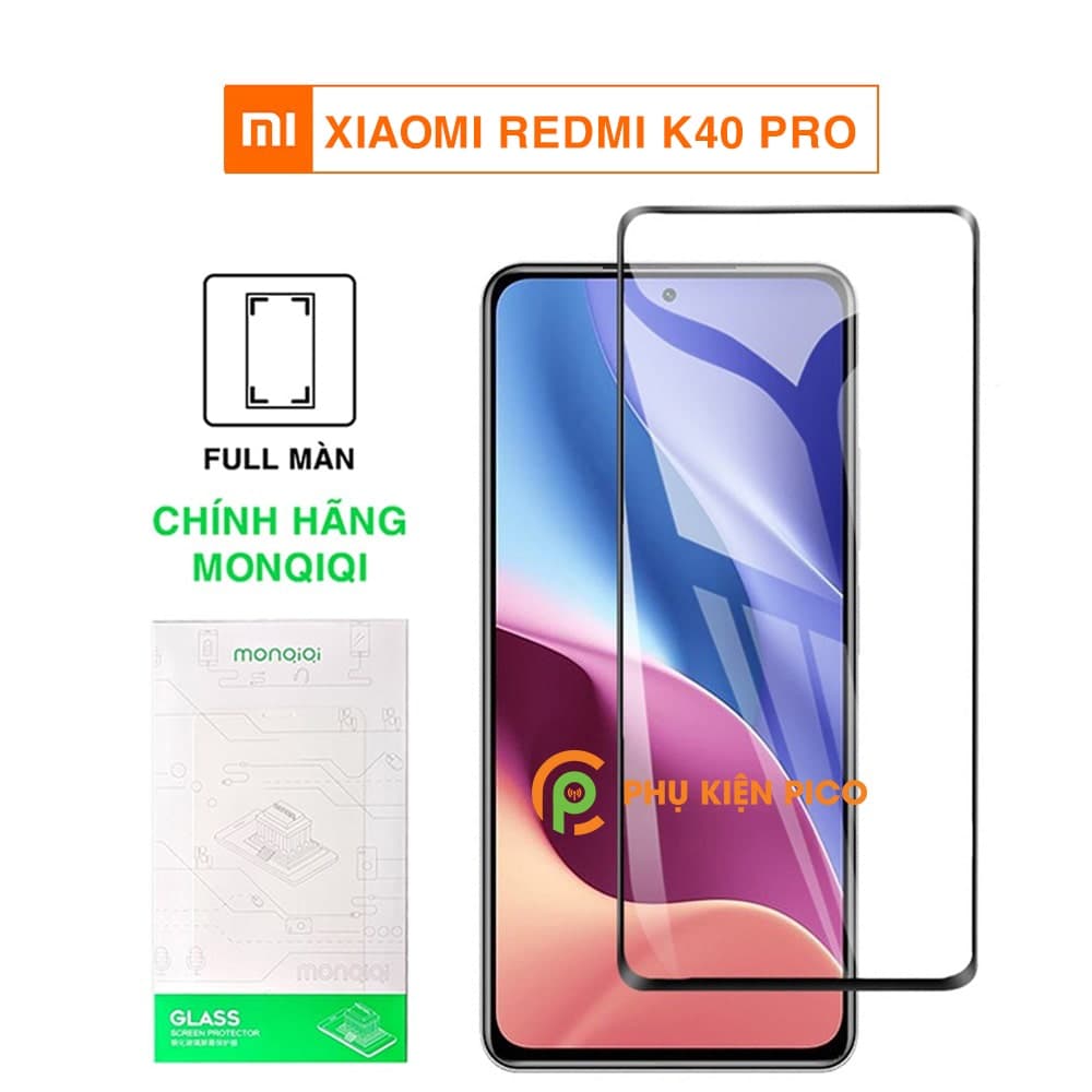 Cường lực Xiaomi Redmi K40 Pro full màn hình viền đen siêu mỏng Monqiqi