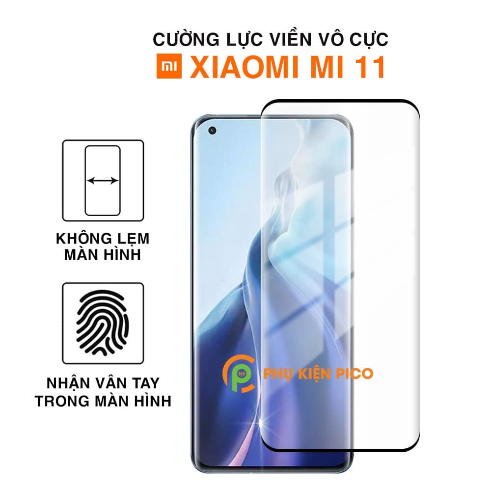 Kính cường lực Xiaomi Mi 11 viền vô cực full keo full màn hình