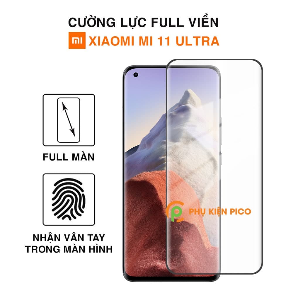 Kính cường lực Xiaomi Mi 11 Ultra viền đen siêu mỏng full keo full màn hình
