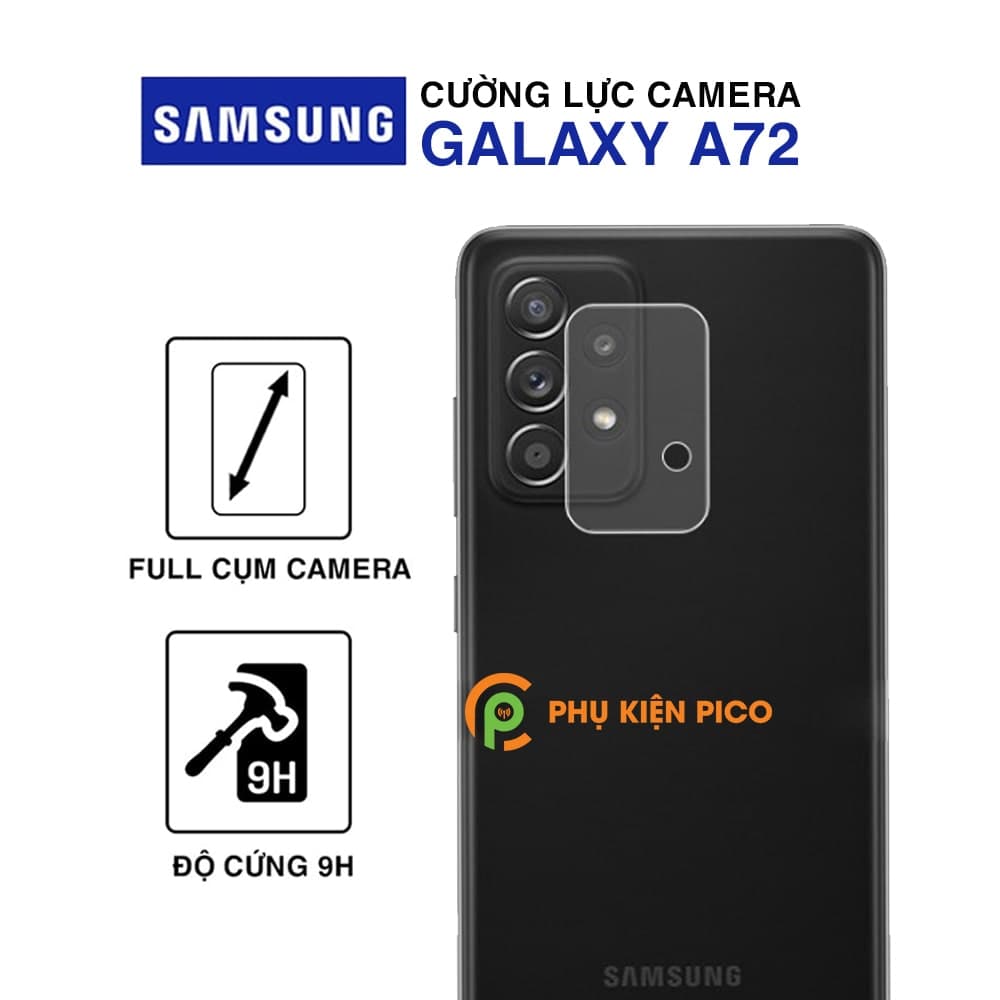 Cường lực camera Samsung Galaxy A72 độ cứng 9H trong suốt