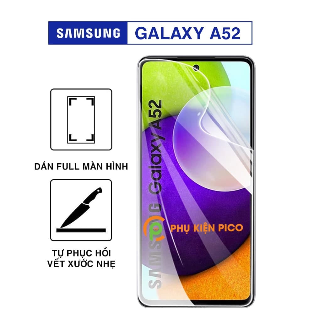Dán màn hình Samsung Galaxy A52 full màn dẻo trong suốt