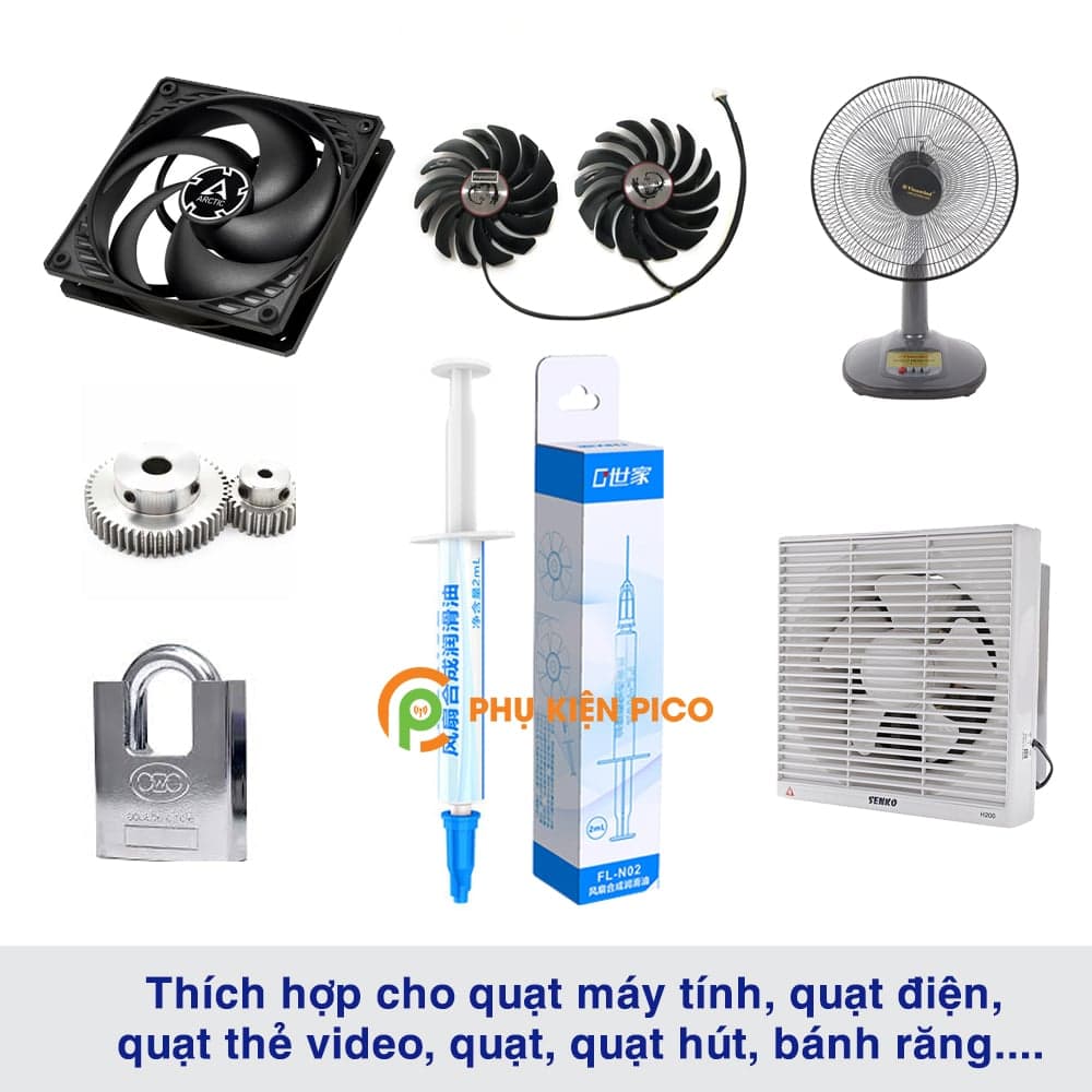 Mỡ tra quạt tản nhiệt máy tính, laptop FL-N02 dầu bôi trơn mỡ bôi trơn 2ml - 5