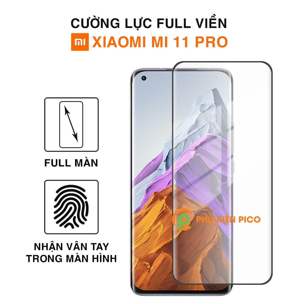 Kính cường lực Xiaomi Mi 11 Pro viền đen siêu mỏng full keo full màn hình