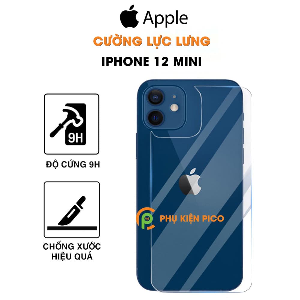Cường lực lưng Iphone 12 Mini trong suốt độ cứng 9H