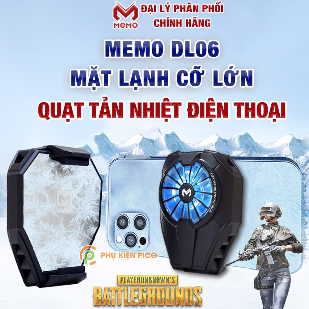 Quạt tản nhiệt điện thoại Memo DL06 tản sò lạnh có đèn RGB siêu đẹp